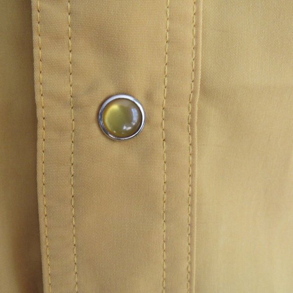 Vtg Authentic Wrangler Western Shirt Large Gold Pearl Snaps Line Dancing Rodeo - Picture 8 of 13